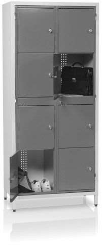 Image de VESTIAIRE VISITABLE 2COLONNES 4CASE+MORAILLON GRIS