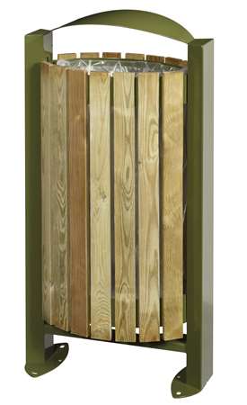 CORBEILLE A POSER OU A FIXER FACADE BOIS 60L VERT OLIVE