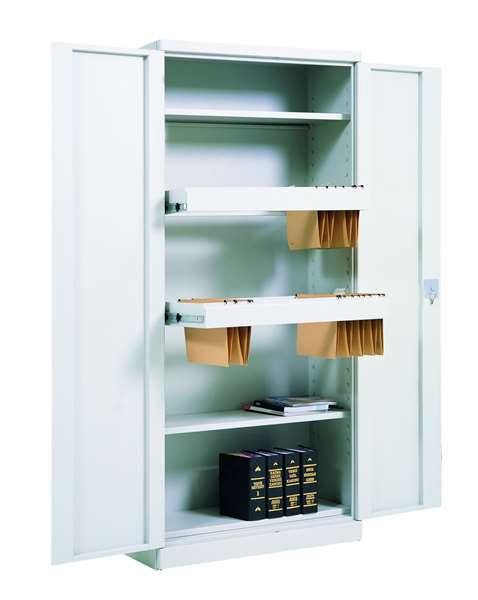 Image de ARMOIRE PORTES BATTANTES 2 TABLETTES-2 TIROIRS GRIS 7035