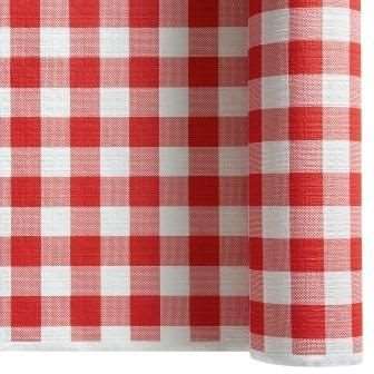 Image de NAPPE ROULEAU TOILE DE LIN CELINE ROUGE 1,20MX25M X4