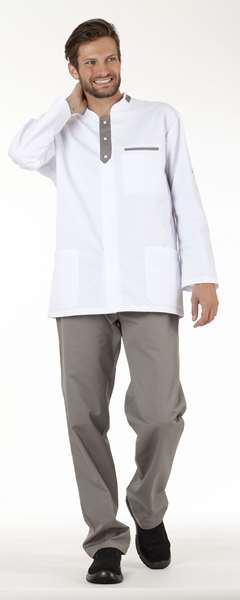 Image de ALBAN BLANC/TAUPE MANCHES TRANSFORMABLES POLY65%-COT35% T4