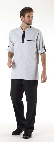 Image de ALBAN GRIS PERLE/NOIR MT POLY65%-COT35% T1