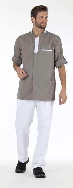 Image de ALBAN TAUPE/BLANC MT POLY65%-COT35% T5