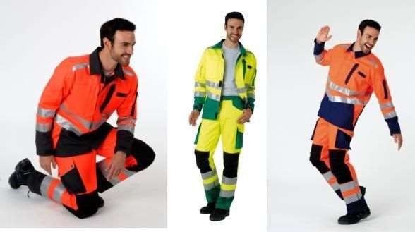 Image de PANTALON RENFORT ROADY HV ORANGE FLUO/MARINE T50