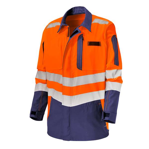 Image de VESTE HV ROADY COT55%-POLY45% ORANGE FLUO/MARINE T6