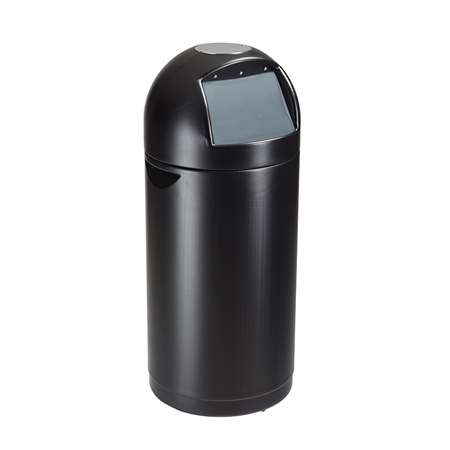 POUB AVEC COUVERCLE A TRAPPE SANS CENDRIER PLAST 52L NOIR