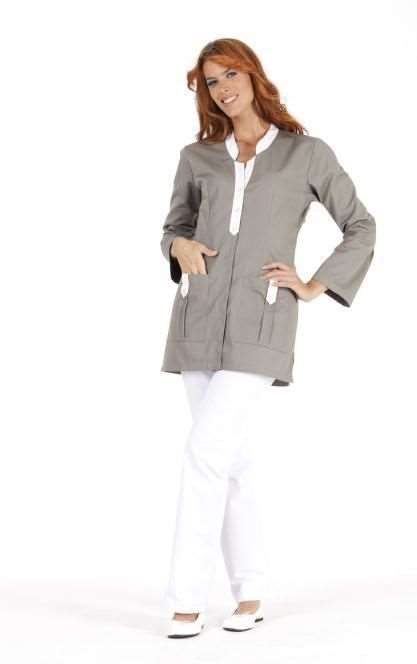 Image de ALBANE TAUPE/BLANC MT POLY65%-COT35% T1