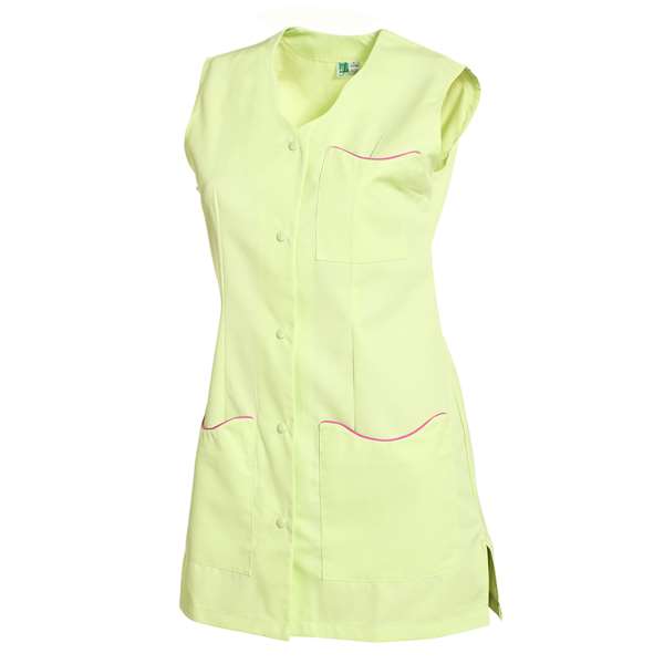 Image de LAURIE SANS MANCHE POLY65%-COT35% ANIS/ROSA T4