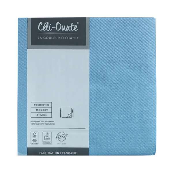 Image de SERVIETTE CELI-OUATE BLEU AZUR 38X38CM X900