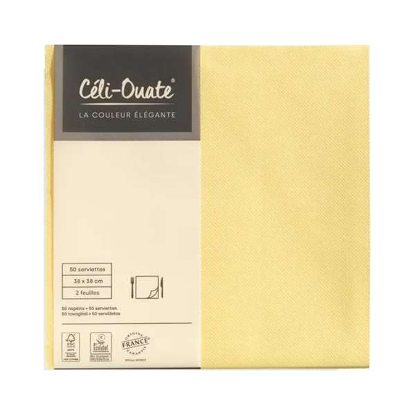 Image de SERVIETTE CELI-OUATE JAUNE 38X38CM X900