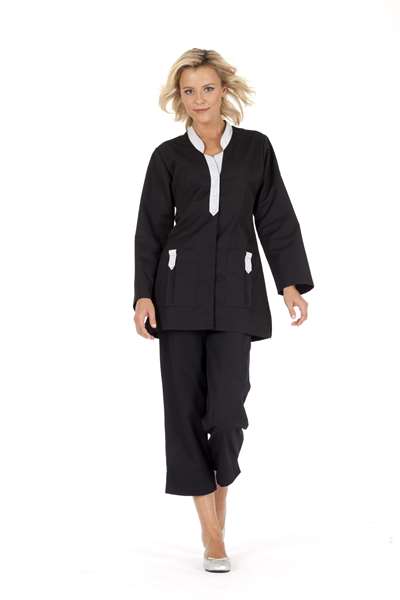 Image de ALBANE NOIR/GRIS PERLE MT POLY65%-COT35% T5