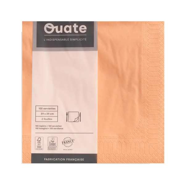Image de SERVIETTE OUATE ABRICOT 2P 39X39CM X100