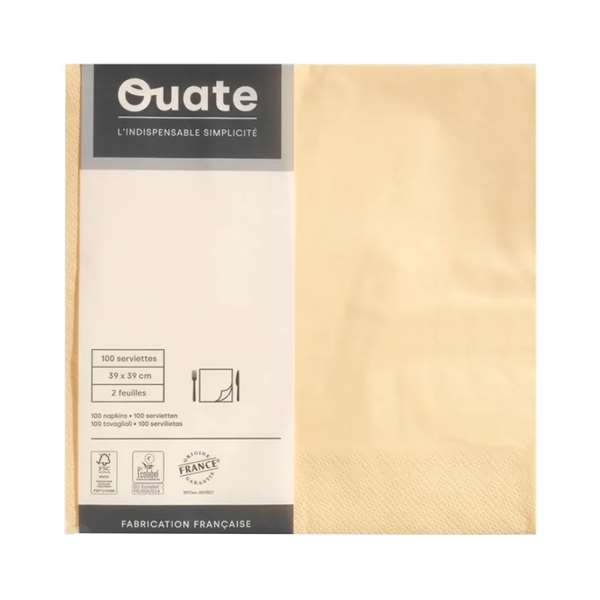 Image de SERVIETTE OUATE VANILLE 2P 39X39CM X100