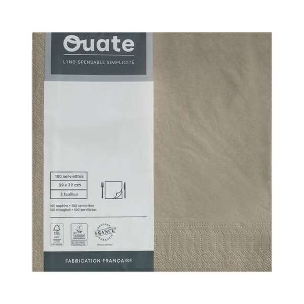 Image de SERVIETTE OUATE ARGILE 2P 39X39CM X100