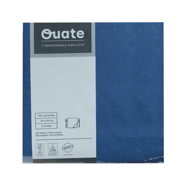 Image de SERVIETTE OUATE BLEU MARINE 2P 39X39CM X100