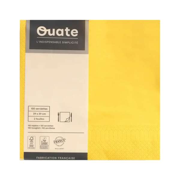 Image de SERVIETTE OUATE CITRON 2P 39X39CM X100