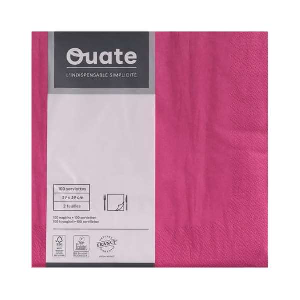Image de SERVIETTE OUATE FRAMBOISE 2P 39X39CM X100