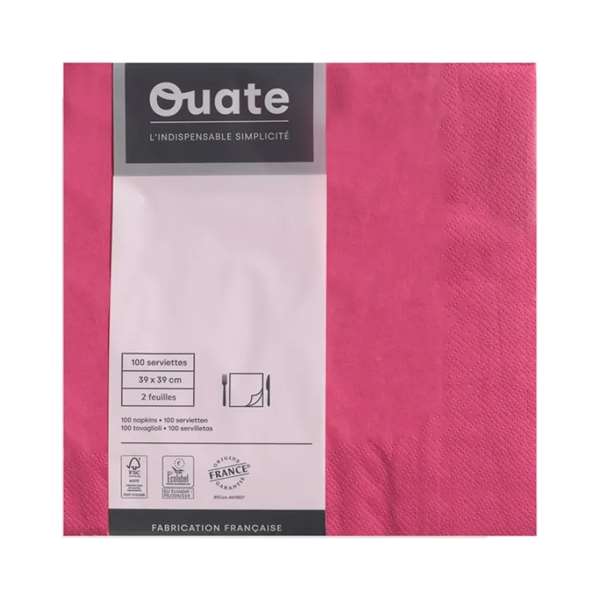 Image de SERVIETTE OUATE PIVOINE 2P 39X39CM X100
