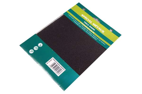 Image de TOILE EMERI GRAIN MOYEN 3 FEUILLES ASSORTIES