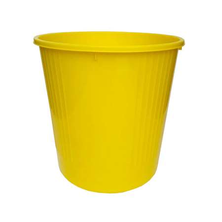 CORBEILLE A PAPIER PLEINE PLASTIQUE JAUNE 14L