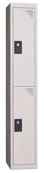 Image de VESTIAIRE MULTICASES 2 CASES SUPERPOSÉES L.300 +SERRURE.GRIS